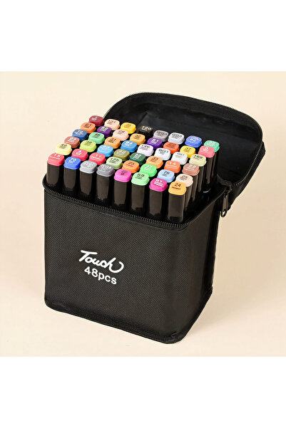 Issa Markers 48/Set Double-Ended, Black Pouch, Multicolor, 15 cm