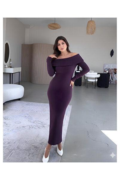 sole stories Women's Madonna Collar Slim Fit Midi Dress