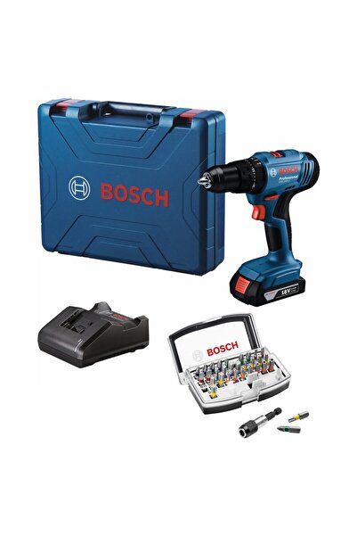 Bosch Gsb 183-LI 2 Ah Tek Akülü Vidalama Darbeli Matkap + 32 Parça Bits Uç Seti