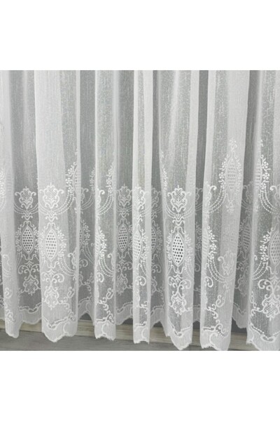 CumparaMisim Monica Embroidered IN Curtain, Ivoire, 140cm wide x 260cm high, with rod loop