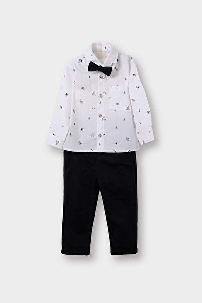 DeFacto Baby Boy Christmas Themed 2-Piece Set Patterned Shirt Pants