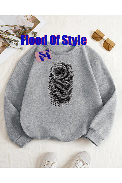 Flood Of Style سويت شيرت بلا أكمام بياقة مطبوع بيسكيت من بلاك دراغون مينيماليست