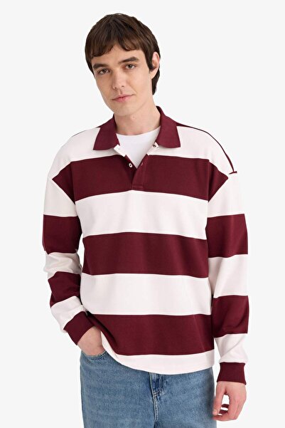 DeFacto Φούτερ με ριγέ λαιμόκοψη με ριγέ εφαρμογή G5091AX25WN