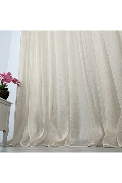 CumparaMisim Celik curtain, linen and silk type, Beige Gold, 140cm width x 260cm height, with rod loop