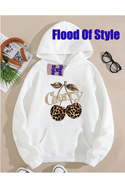 Flood Of Style Φούτερ με λαιμόκοψη μινιμαλιστικό με τύπωμα μοντέρνο στυλ με λ...