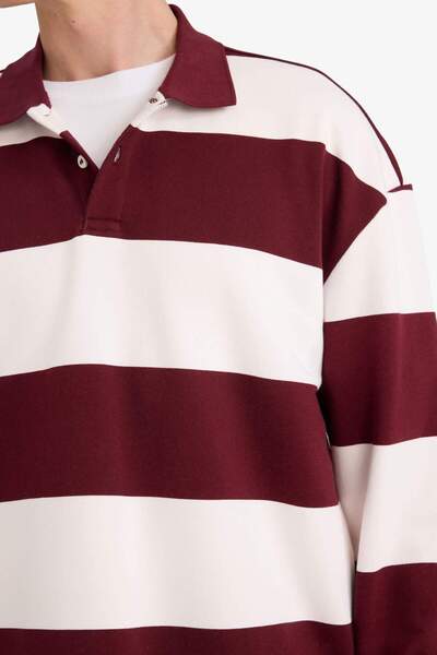 DeFacto Φούτερ με ριγέ λαιμόκοψη με ριγέ εφαρμογή G5091AX25WN