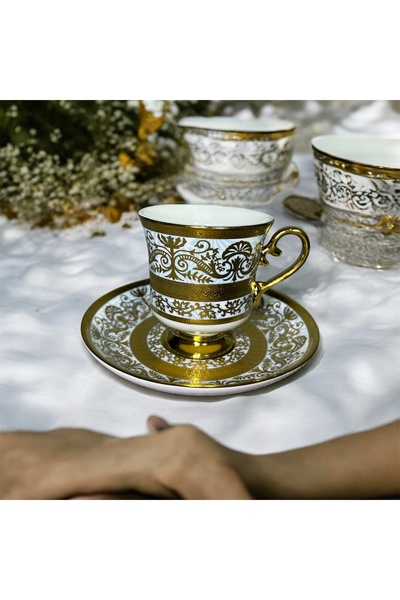 Kosova Porselen Ayaklı Fincan Takımı 6lı 90 cc (RSY-232)