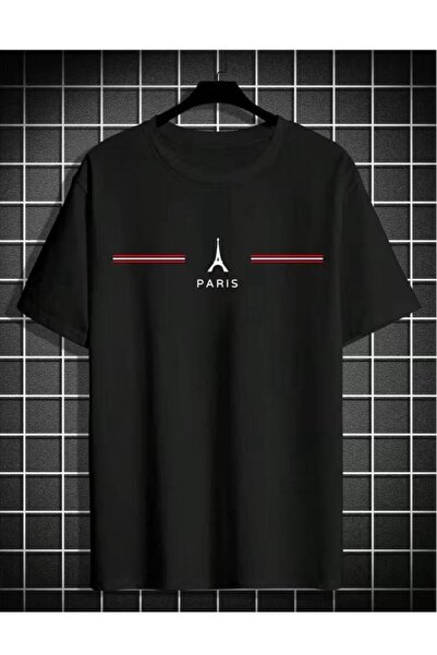 LELVANİ تيشيرت للجنسين مطبوع عليه تصميم برج إيفل مخطط