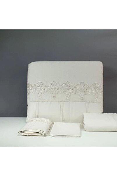 Reiashn Rival Lace Embroidered Light Beige Summer Single and a Half Bedspread