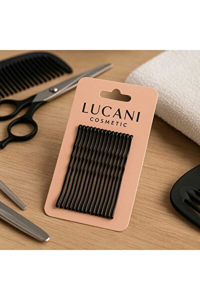 Lucani Cosmetic 10’lu 7 cm Tel Toka Seti | Ekstra Güçlü Tutucu Kaymaz Siyah S...