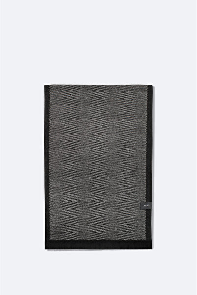 Avva Men's Black Patterned Tassel Shawl A52Y9403