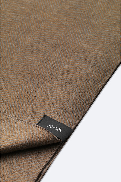 Avva Men's Mink Patterned Tassel Shawl A52Y9403