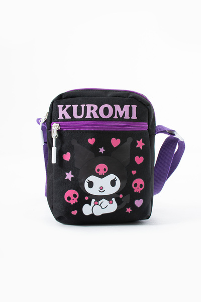 Kingston Hill Детска чанта за рамо Kuromi – 3 отделения – Водоустойчив плат –...