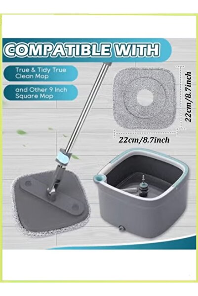 Generic 6Pack 9 Inch Square Microfiber Mop Pad Refill for True & Tidy SPIN-800 TrueClean Mop M16 Spin Mop