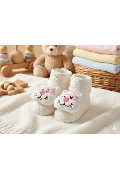 CloudStone جوارب سوكيت باتيك للأطفال البنات باللون الوردي مع لعبة السنجاب