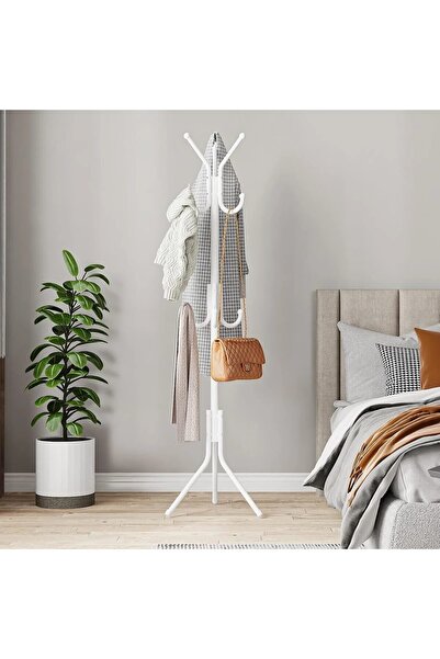 hongyun علاقة ملابس معدنية متعددة الاستخدامات، مقاس 172 سم × 43 سم، لون أبيض