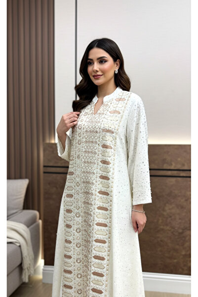 Moda Line Elegant jalabiya with pearl embroidery