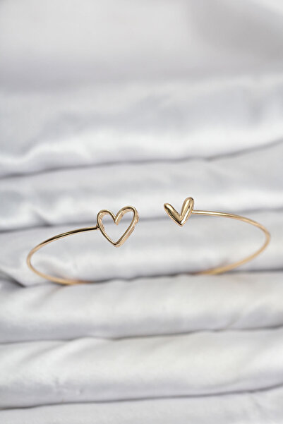 Lisinya سوار ذهبي اللون على شكل قلب -