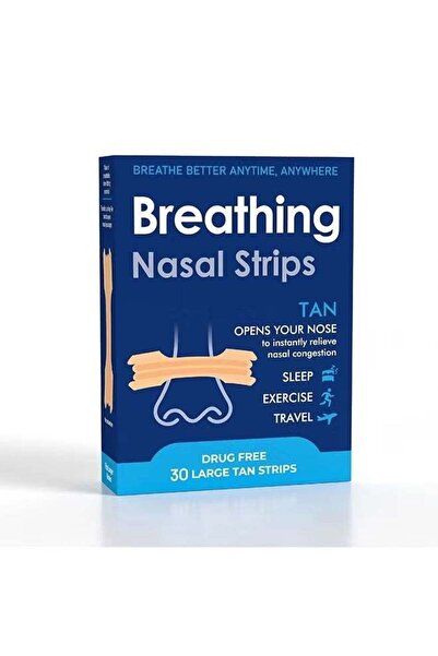 Breathing Nasal شرائط - حجم كبير، لون بني فاتح - 30 شريطًا، خالية من الأدوية،...