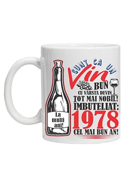 CRD PRINT Cană personalizată „Un vin bun”, 1978, CRD PRINT, 330 ml, albă
