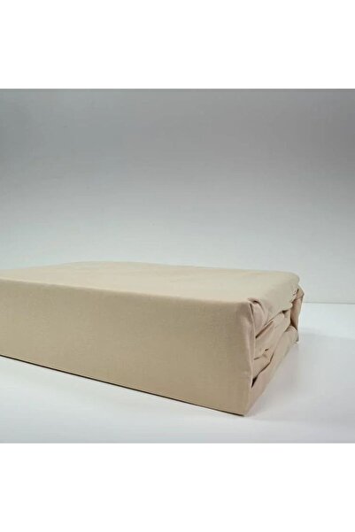 Reiashn 3-piece fitted sheet set, beige color, 100% cotton, single and a half size