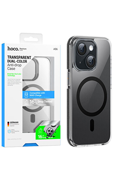 Apple Калъф Hoco (AS6) за iPhone 15 Pro, с MagSafe, магнит, ултрапрозрачен, G...