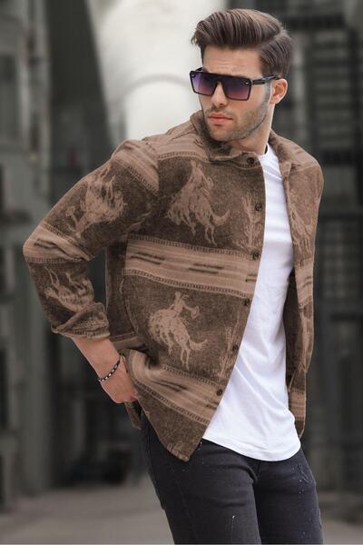 Madmext Brown Patterned Lumberjack Men's Shirt 6727