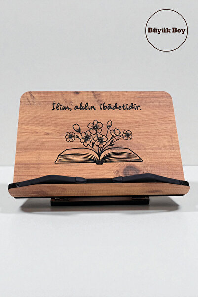 İsfahan TA Kitap Okuma Standı Masaüstü Ahşap Rahle | Büyük Boy