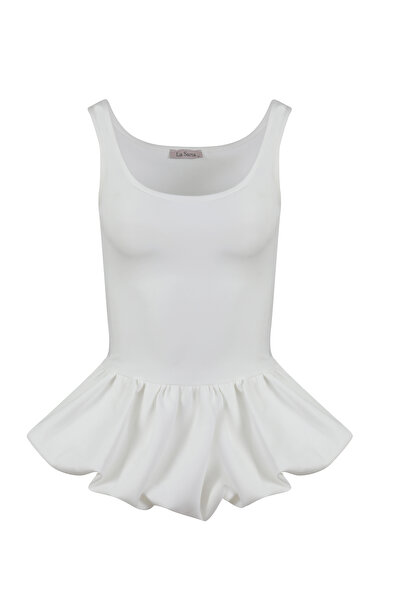 La Sarta Sorine Zero Sleeve Balloon White Bodysuit