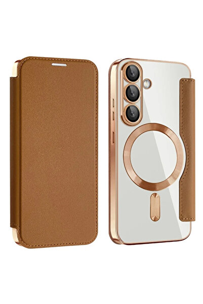 Samsung Husa MagFlip pentru S25 (S931), Magnet, RFID protect, Leather, Chrome...