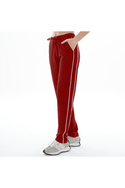 ASN Wear Asn Concept Women's Burgundy High-Waisted Sweatpants with Double Side Stripes (Available in Plus Size)