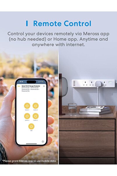 MEROSS Smart Power Strip - HomeKit, Alexa & Google Home Compatible, 4 AC Outlets + 4 USB Ports