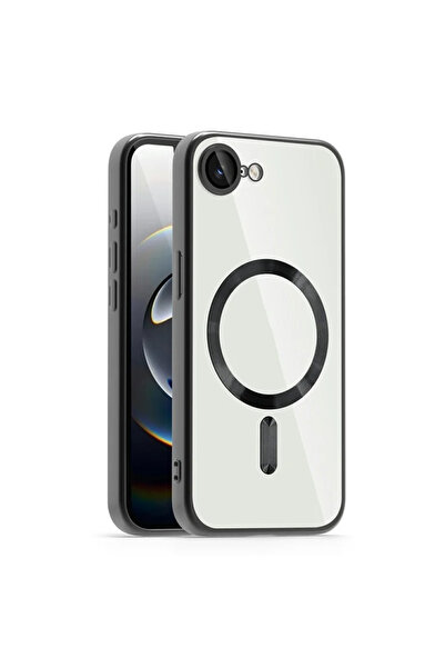Apple Husa Plating pentru iPhone 16e, MagCase, TPU Transparenta, frame Neagra