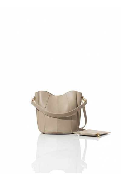 Zuna Studio Olea Mink Stitched Pouch Model Wallet Hand and Shoulder Bag