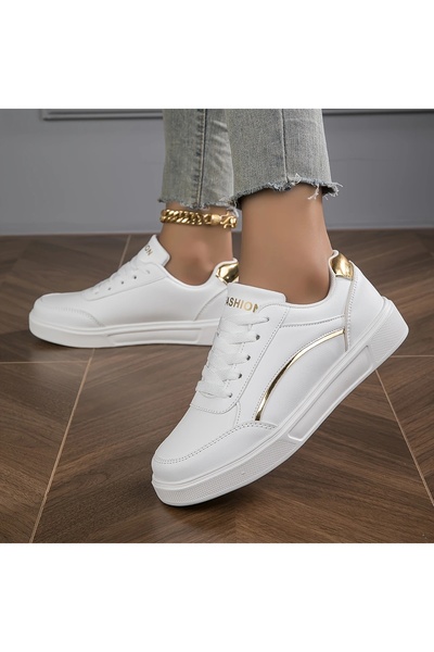 SOSENFER Kadın rahat ayakkabı, rahat düz tabanlı ayakkabı, hafif bağlı ayakkabı