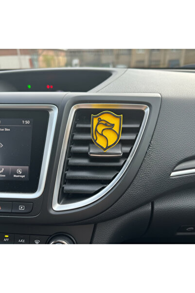 1PARÇAMAVİ زينة مكيف هواء السيارة على شكل هافلباف من هاري بوتر - مع مشبك معدني