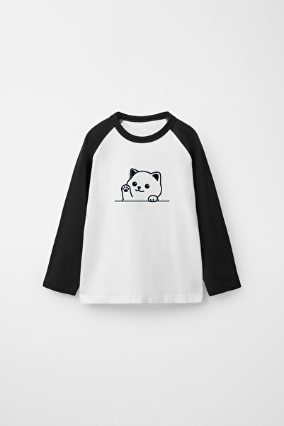 Freak Tshirt Reglan Sleeve Long Sleeve Printed White Black T-Shirt