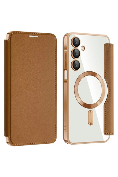 Samsung Husa MagFlip pentru A16 (A166), Magnet, RFID protect, Leather, Chrome...