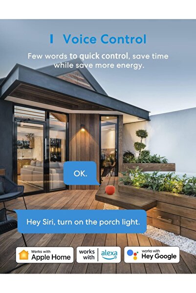 MEROSS Outdoor Smart Plug 13A IP44 WiFi, HomeKit/Alexa/Google, 2 Grounded Outlets