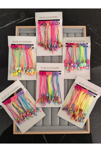 MutluBiDünya Bir Kart Sallantılı Mandallı Kız Çocuk Tokası Figürlü Mandal Toka