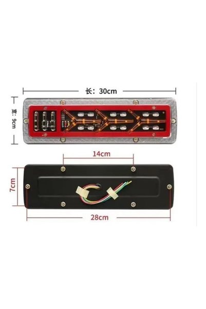 Universal Set de 2 lămpi stop LED de 12V – Carcasă metalică – 5 funcții – Semnalizare dinamică – Efect neon