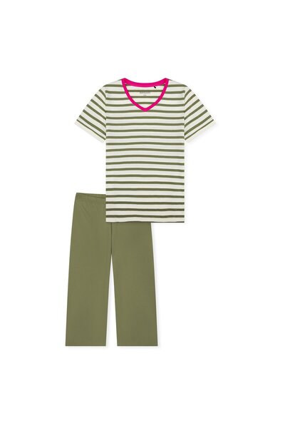 Schiesser Damen Schlafanzug Set - Nachtwäsche, 3/4 Kurzarm, Pyjama, Muster, B...