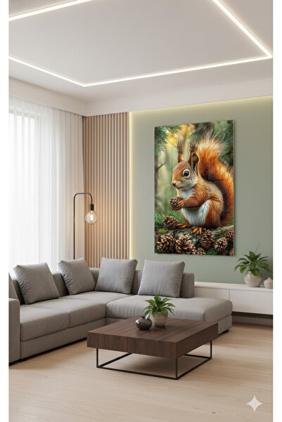 BLT DİZAYN Squirrel Wall Decor – Nature Themed Painting for Children's Room and Living Room