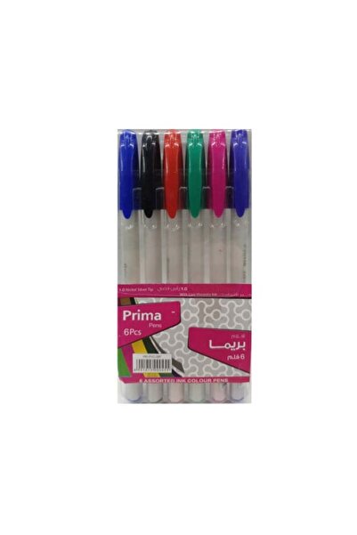Prima 6-Color Permanent Ink Pens Set, 1.0mm Silver Tip
