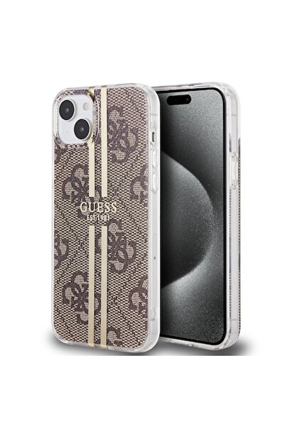 Guess case compatible with iPhone 15 Plus - Advanced Style P3010, Intense Brown