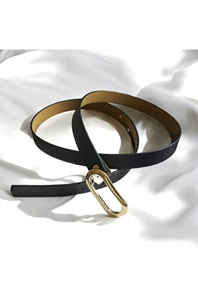 ZEKTON حزام نسائي أنيق من الجلد الصناعي باللون الأزرق الداكن بإبزيم بيضاوي | ...