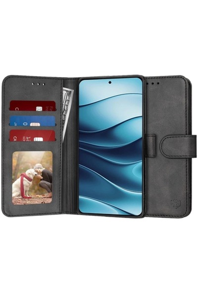 Techsuit Husă pentru Xiaomi Redmi Note 14 5G - Elite Content W654, piele, neg...