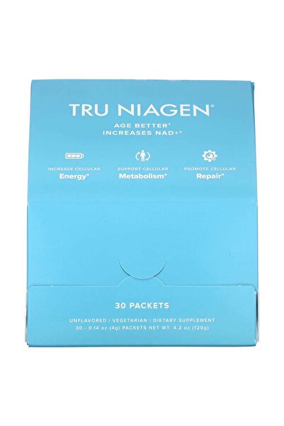 TRU NIAGEN معزز NAD+ مع الترطيب والبريبايوتيك - عبوات 30 قرصًا/300 ملغ