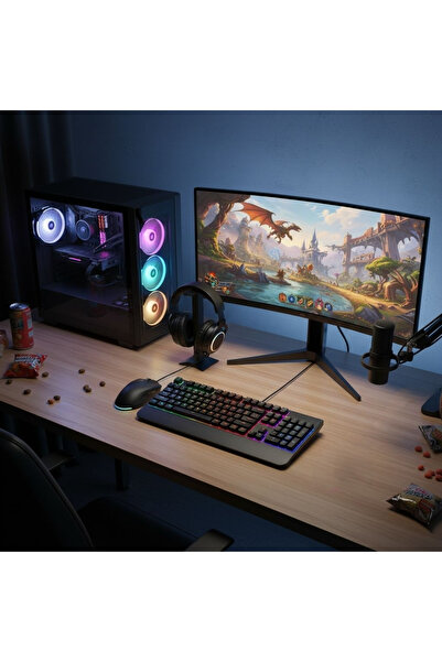 KASINDA Game Mechanical Keyboard and Mouse, RGB BackLights, Model M-700