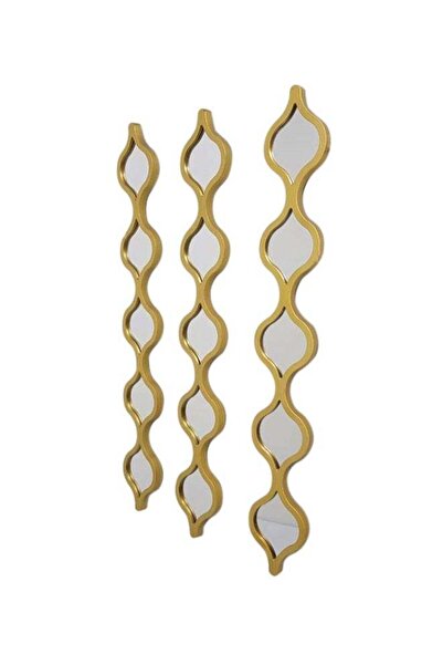 Generic 3-piece decorative wall mirror, gold